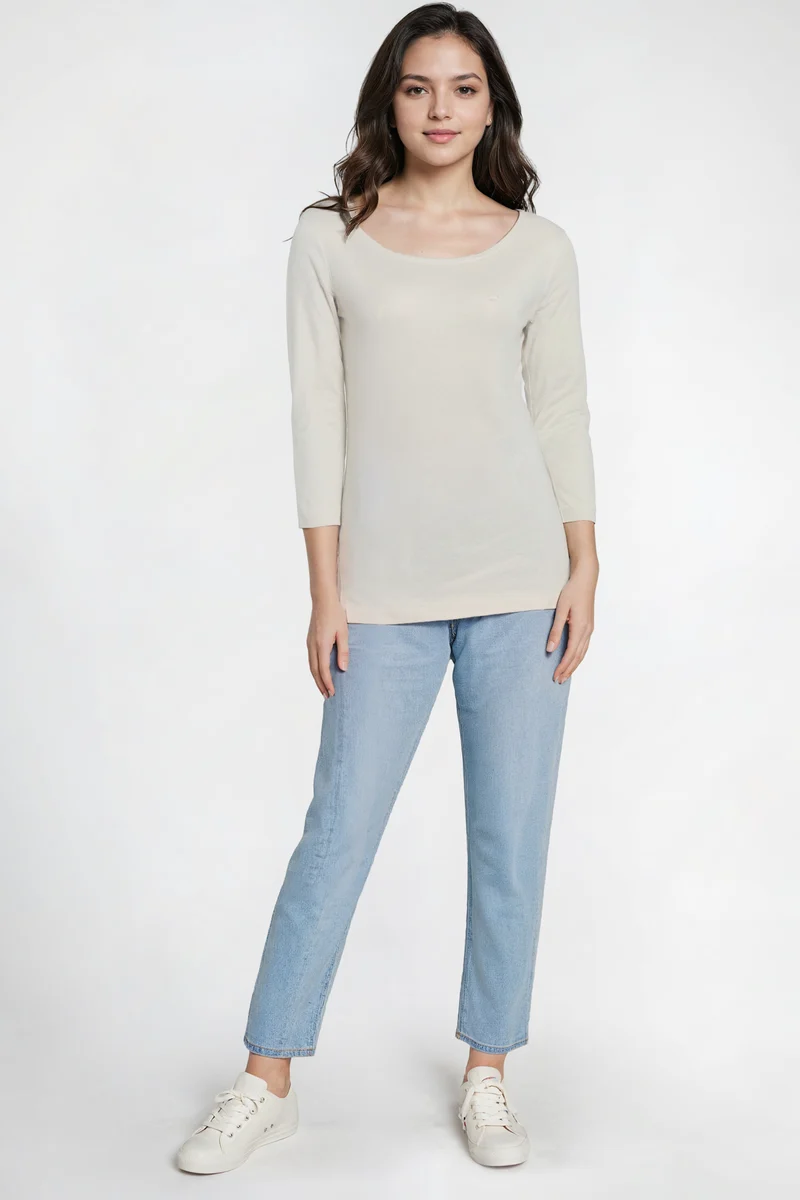 3/4 Sleeve British Tee | Egret