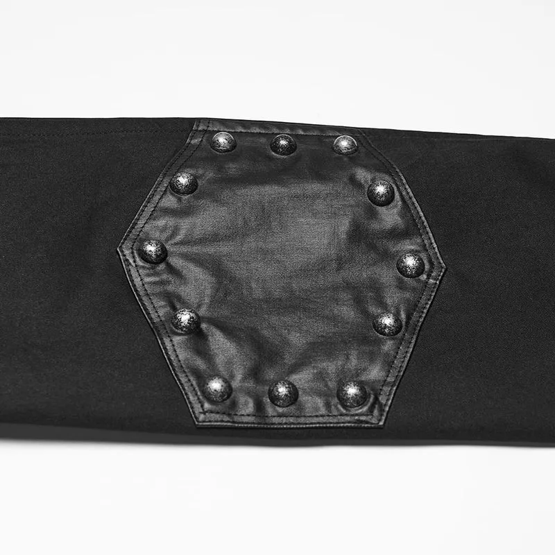 Punk-Herrenjacke mit asymmetrischem Patchwork-Nietenmuster