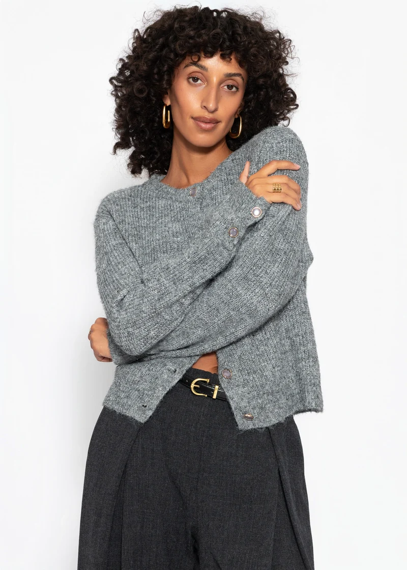 Cardigan mit Pailletten und Lurex - grau