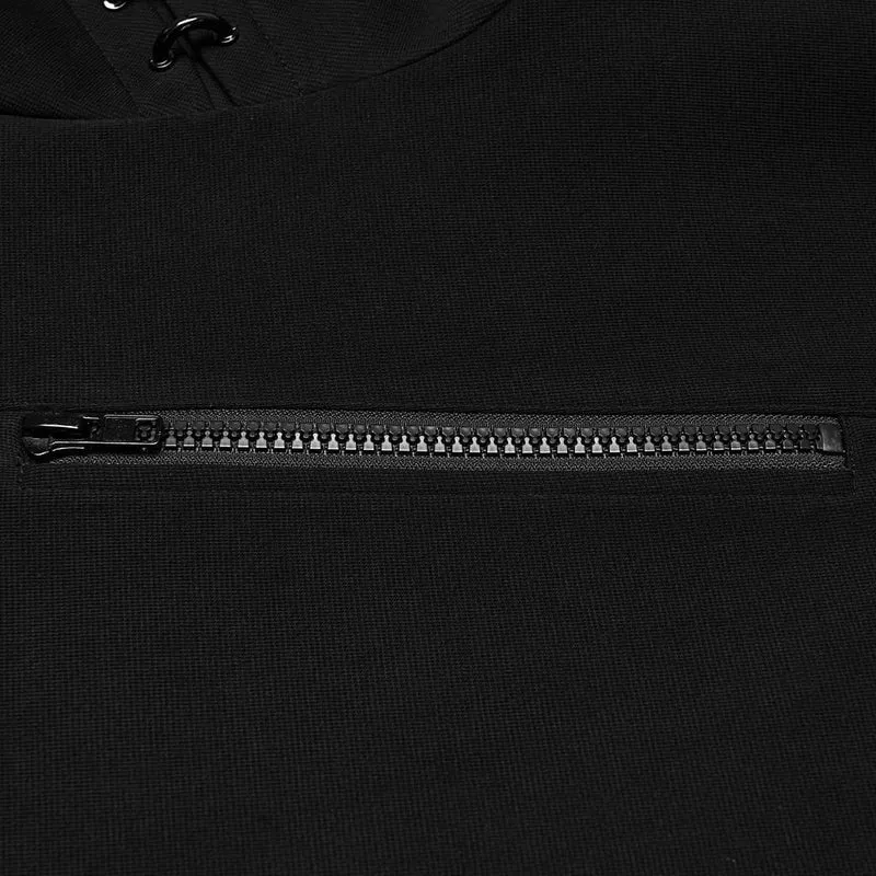 Herren-Kapuzenpullover im Cyberpunk-Stil mit D-Ringen und Reißverschlüssen