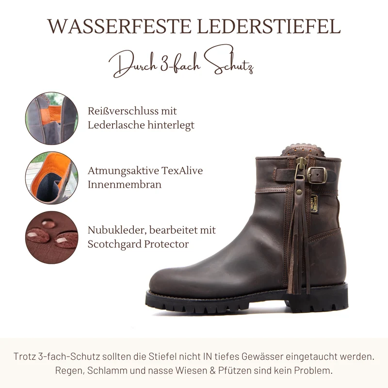 WASSERFESTE STIEFELETTE TANJA • Vibram® Sohle, Gr. 44 (größenkonform)
