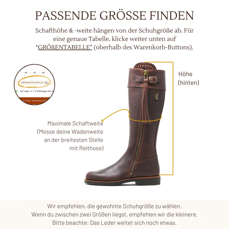 REITSTIEFEL LAURA • Verschiedene Sohlen, Gr. 41 (fällt größer aus)