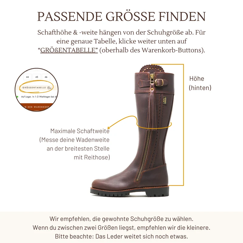 REITSTIEFEL LAURA • Verschiedene Sohlen, Gr. 41 (fällt größer aus)