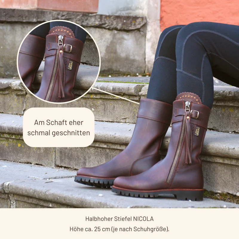 HALBHOHER STIEFEL NICOLA • Vibram® Sohle, Gr. 36 (fällt größer aus)