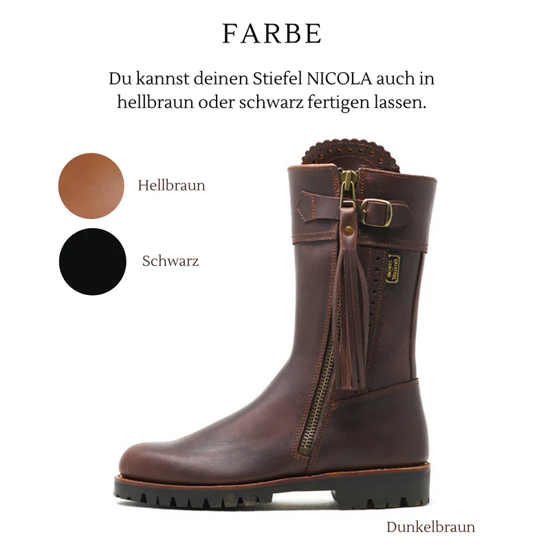 HALBHOHER STIEFEL NICOLA • Vibram® Sohle, Gr. 36 (fällt größer aus)
