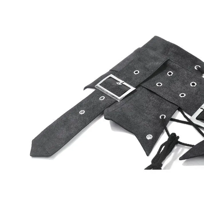Punk-Damengürtel mit Ösenschnalle, asymmetrischem Design und Schnürung