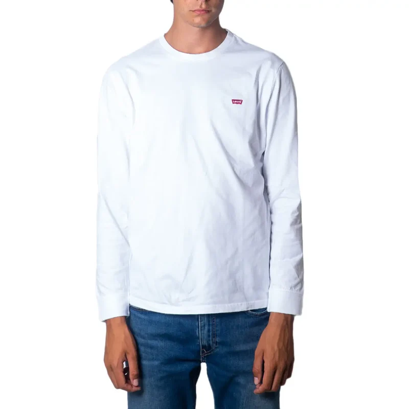 Levis Herren-Langarmshirt aus weißer Baumwolle