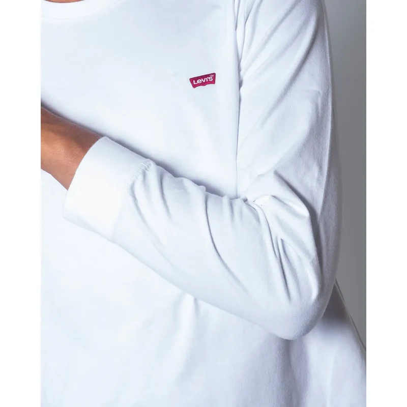 Levis Herren-Langarmshirt aus weißer Baumwolle