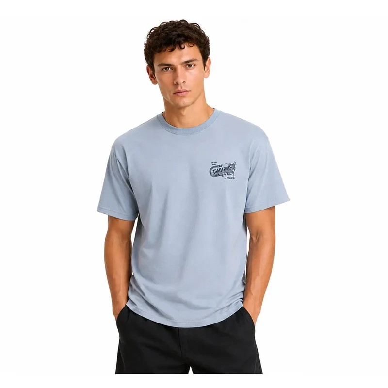 Vans Herren Baumwoll-T-Shirt, hellblau, Rundhalsausschnitt
