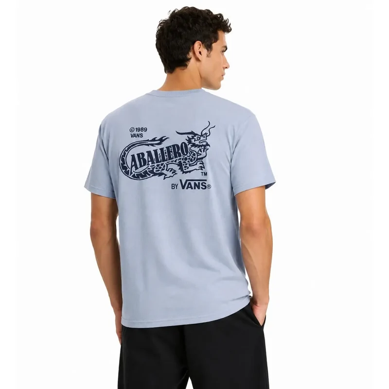 Vans Herren Baumwoll-T-Shirt, hellblau, Rundhalsausschnitt