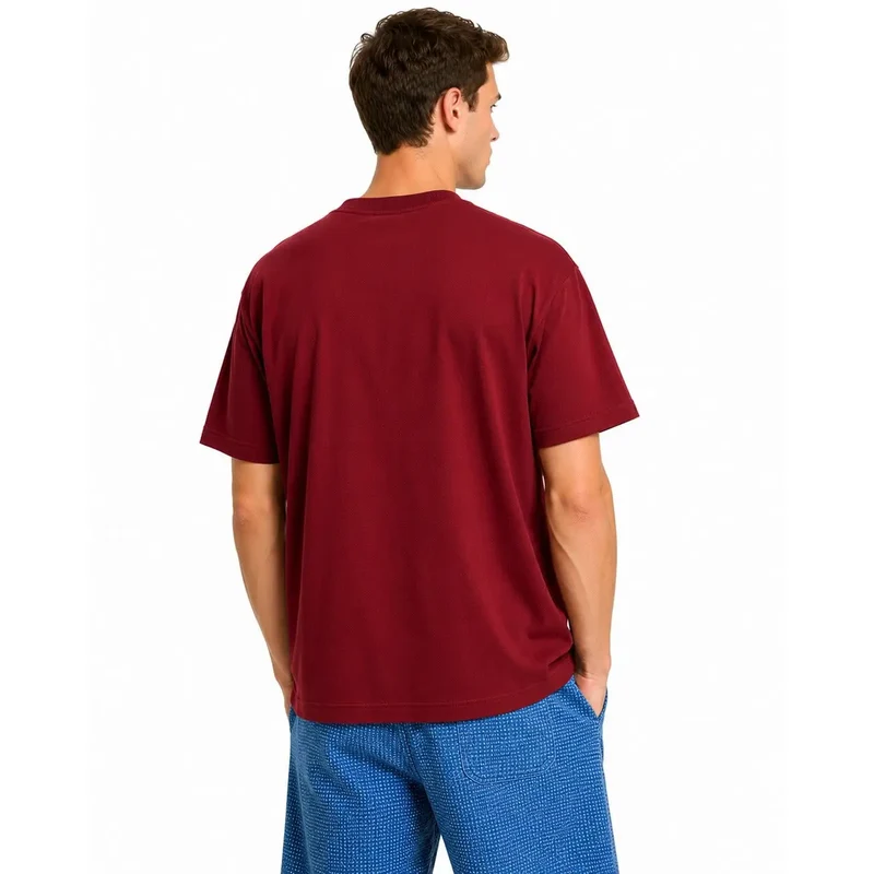 Vans Herren Baumwoll-T-Shirt Bordeaux Rundhals