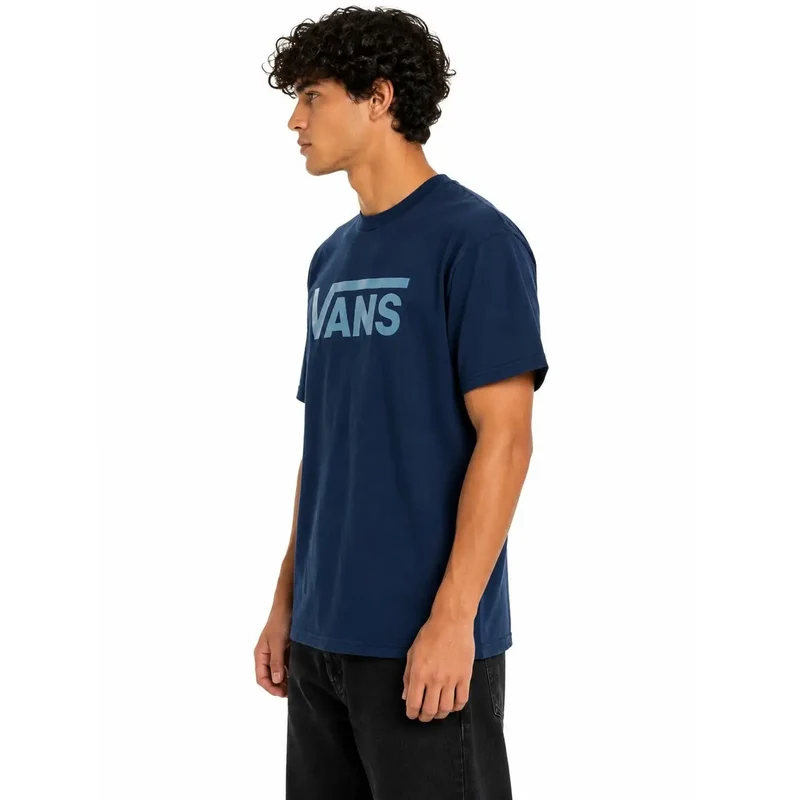 Vans Herren Blaues Baumwoll-T-Shirt Kurzarm Rundhalsausschnitt