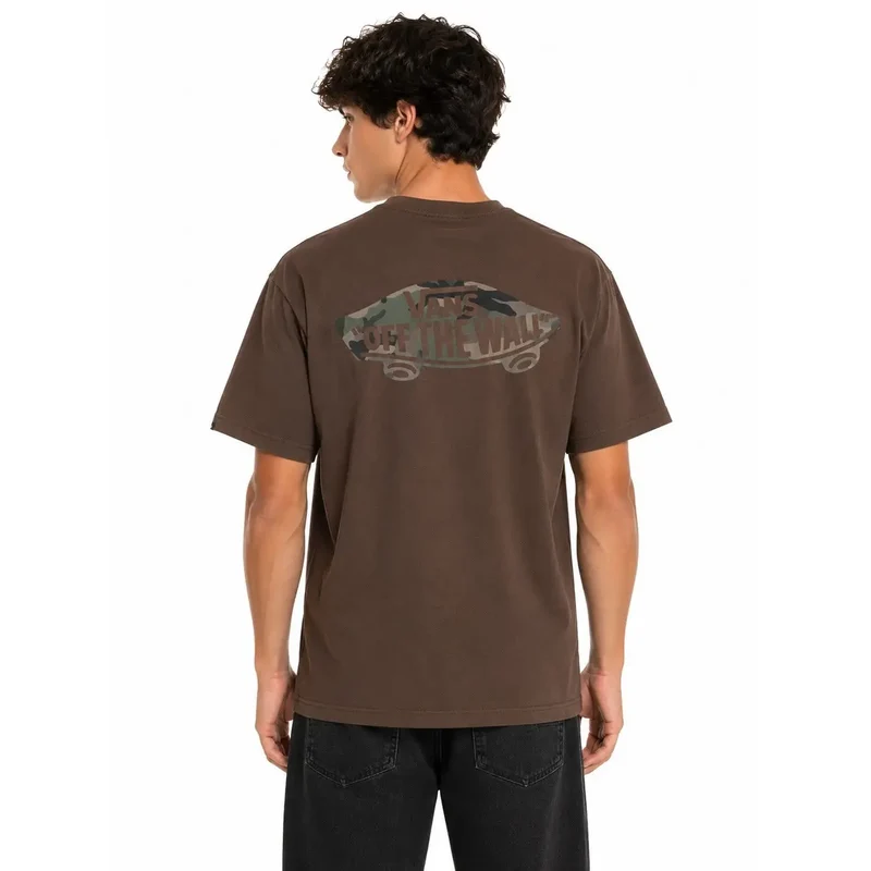 Vans Herren Braunes Baumwoll-T-Shirt mit Grafikprint, Kurzarm