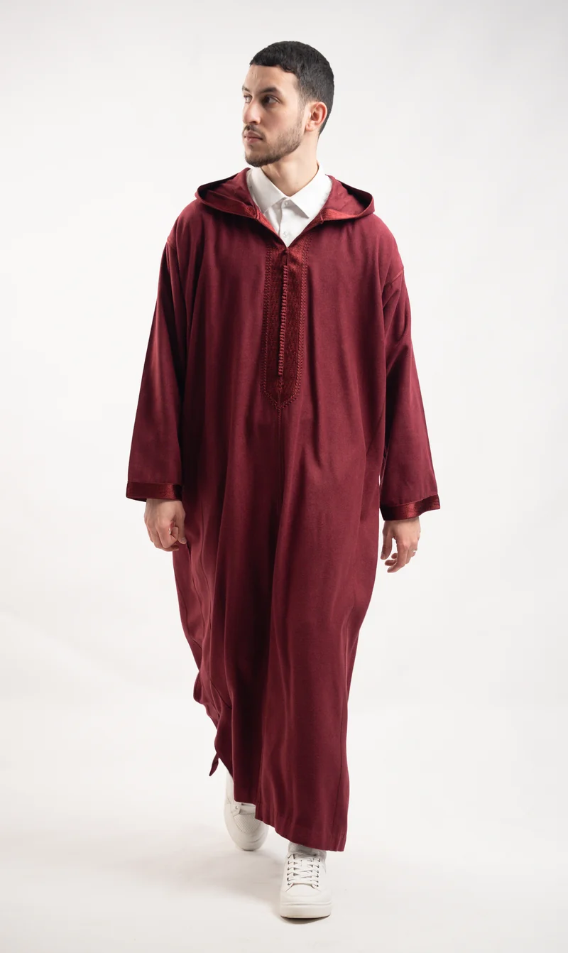 Djellaba Elegant Amir - Bordeaux