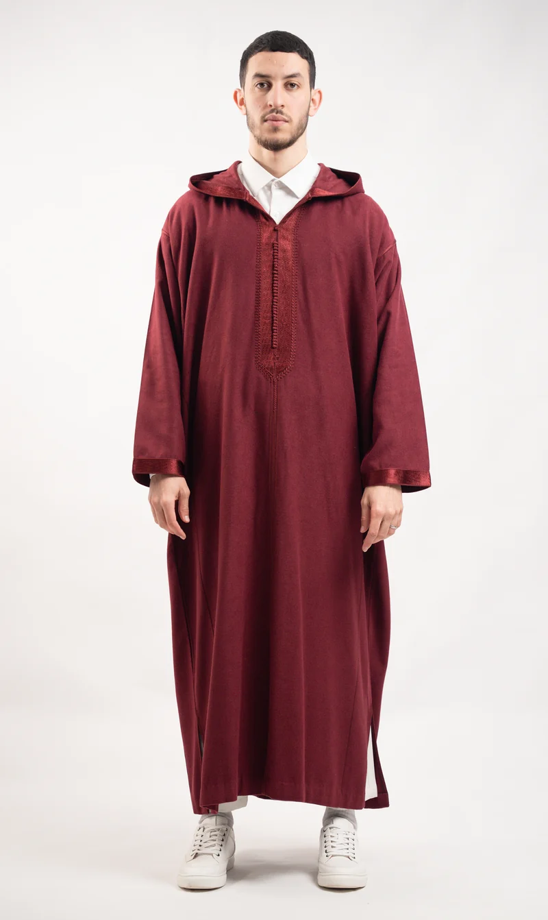 Djellaba Elegant Amir - Bordeaux