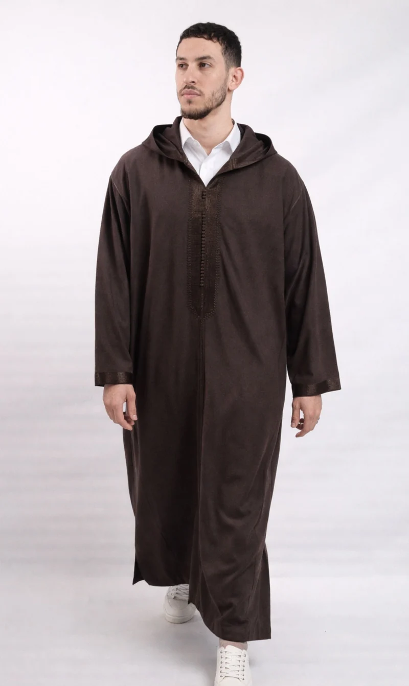 Djellaba Elegant Amir - Dunkelbraun