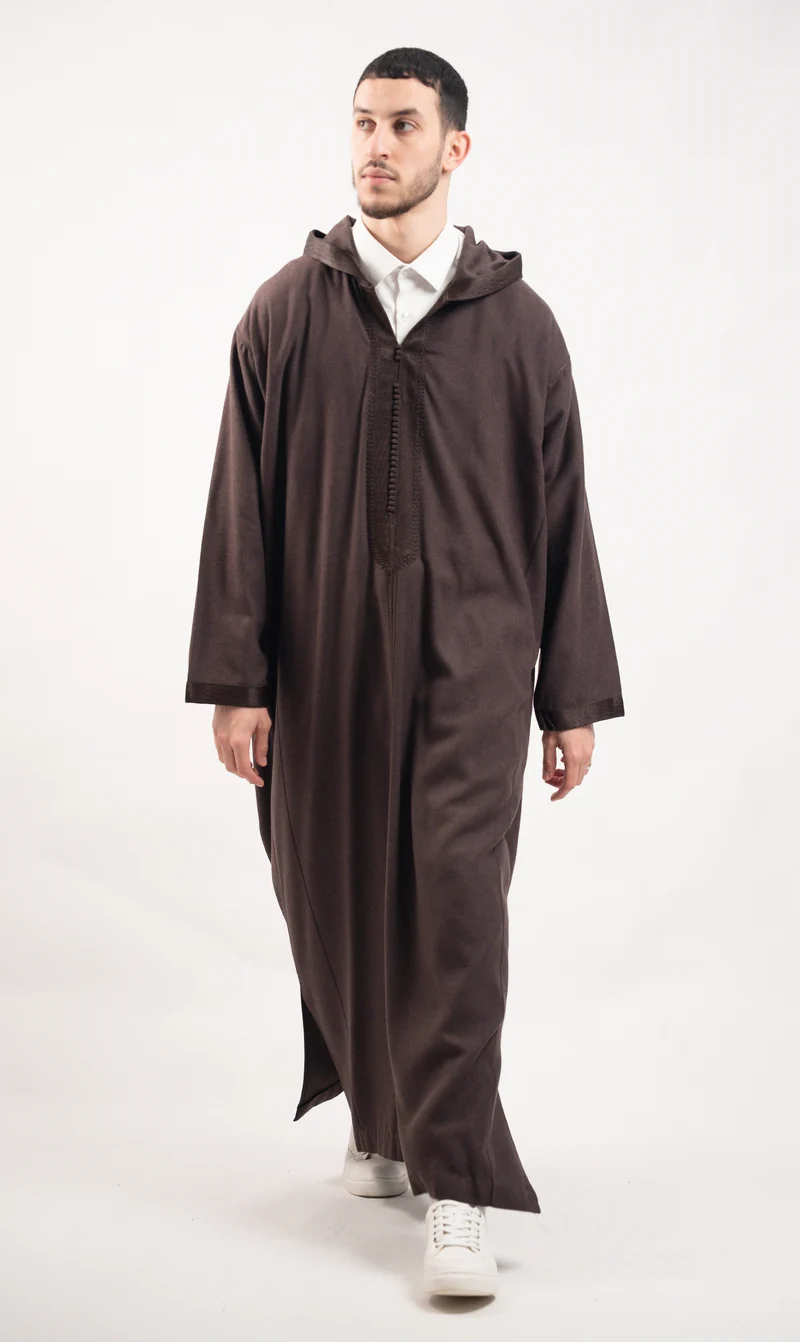 Djellaba Elegant Amir - Dunkelbraun