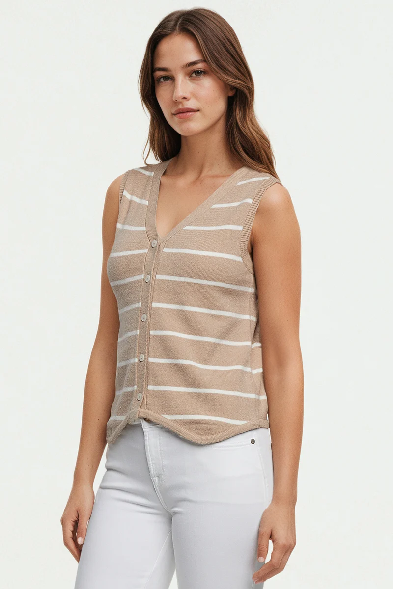 Karina Vest | Tuffet Karina Stripe
