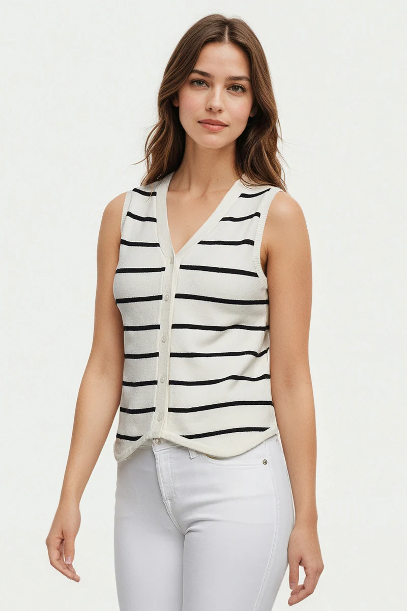 Karina Vest | Black Beauty Karina Stripe