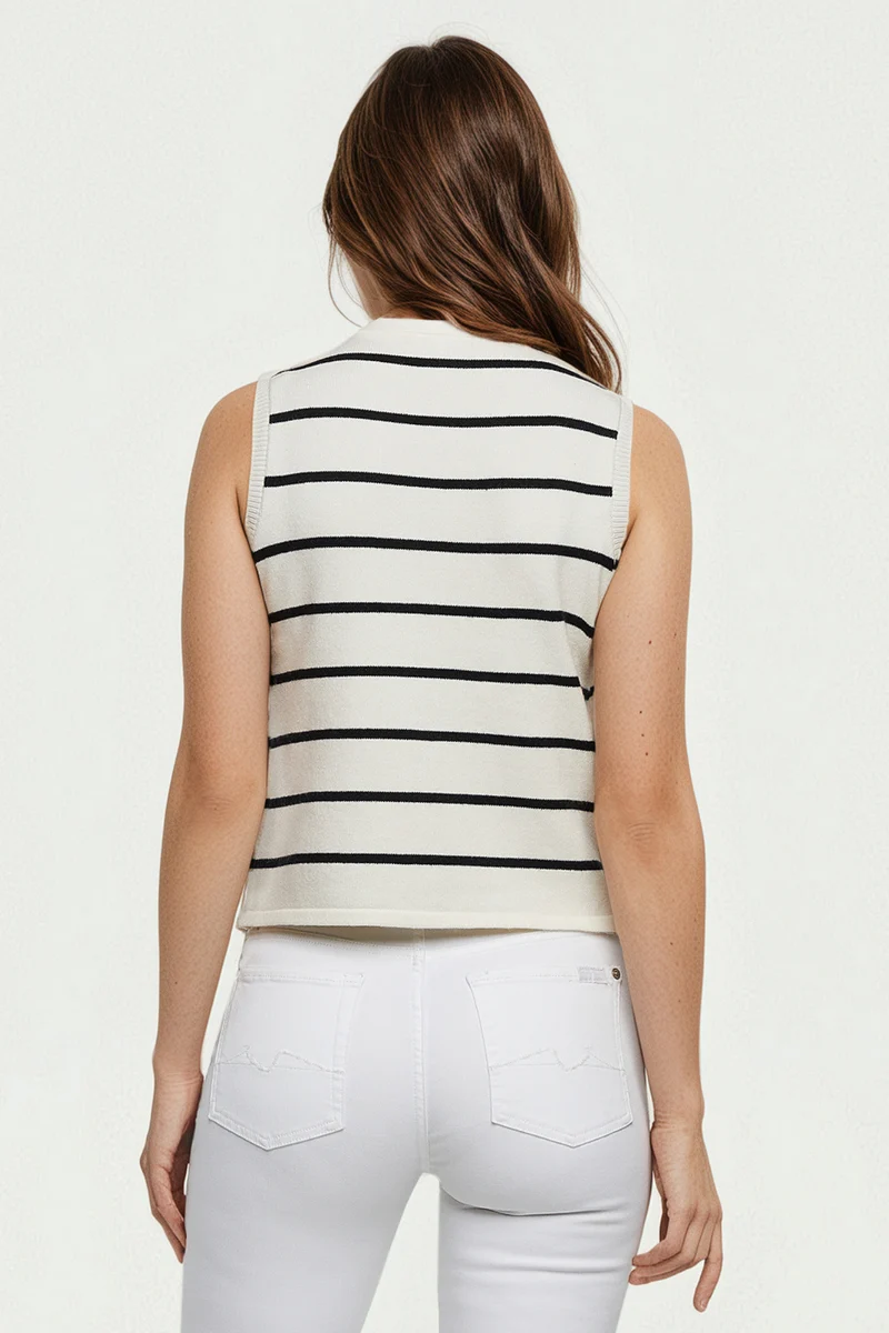 Karina Vest | Black Beauty Karina Stripe