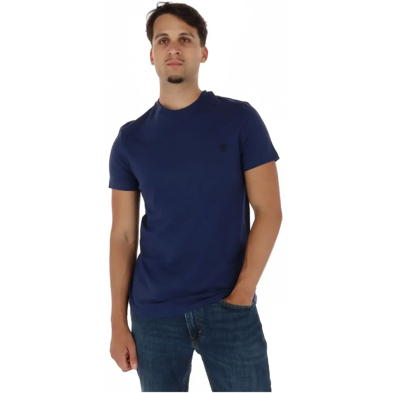 Timberland Herren T-Shirt aus blauer Baumwolle, Kurzarm