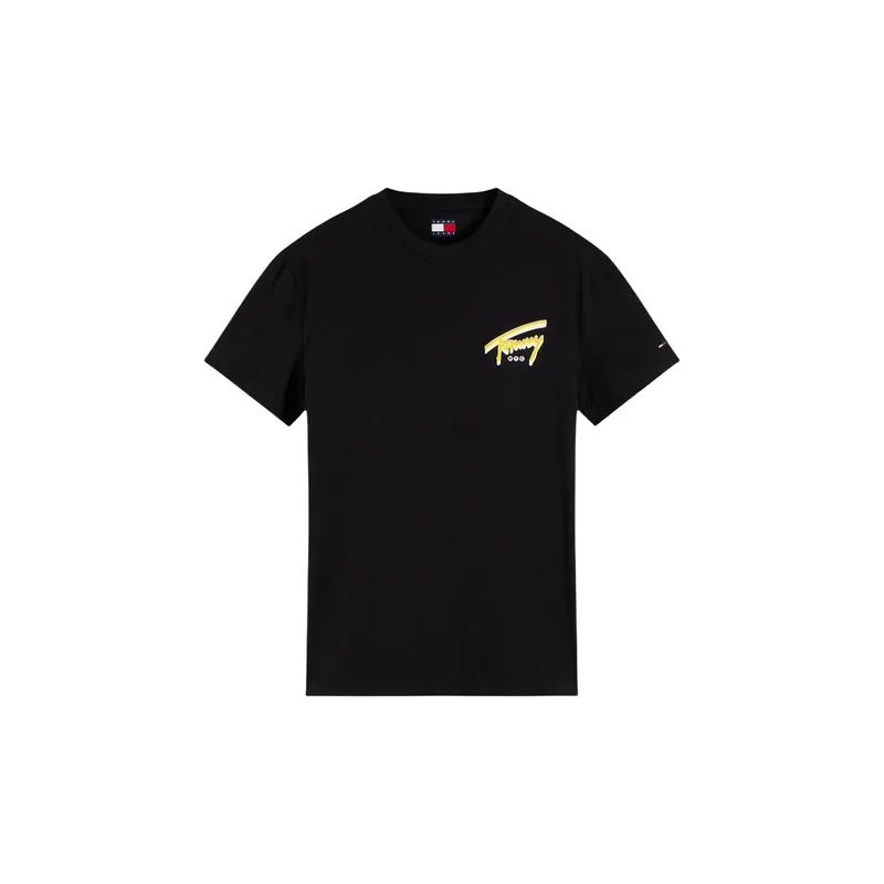Tommy Hilfiger Schwarzes T-Shirt für Herren aus Bio-Baumwolle