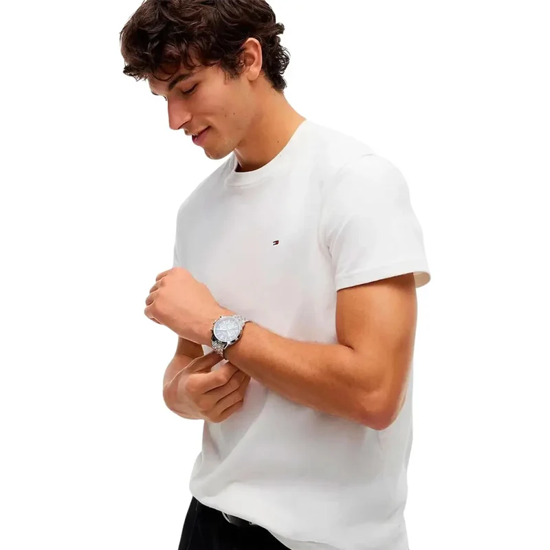 Tommy Hilfiger Weißes T-Shirt aus Bio-Baumwolle für Herren