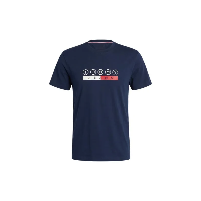 Tommy Hilfiger Herren T-Shirt aus blauer Bio-Baumwolle