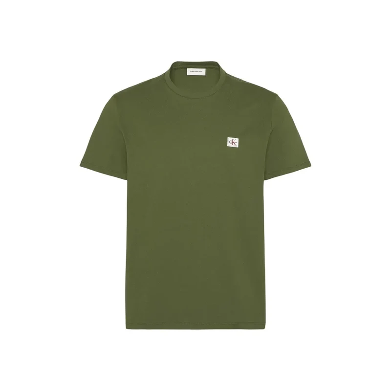 Calvin Klein Grünes Herren-T-Shirt aus Baumwolle