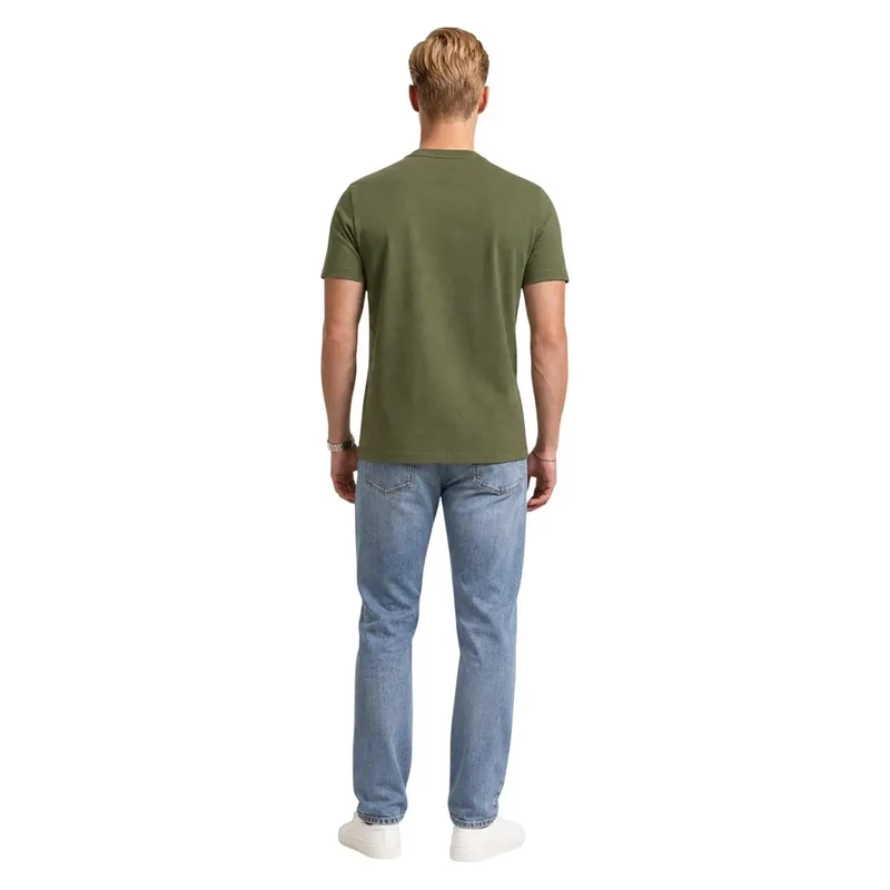 Calvin Klein Grünes Herren-T-Shirt aus Baumwolle