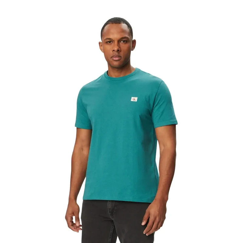 Calvin Klein Grünes Herren-T-Shirt aus Baumwolle