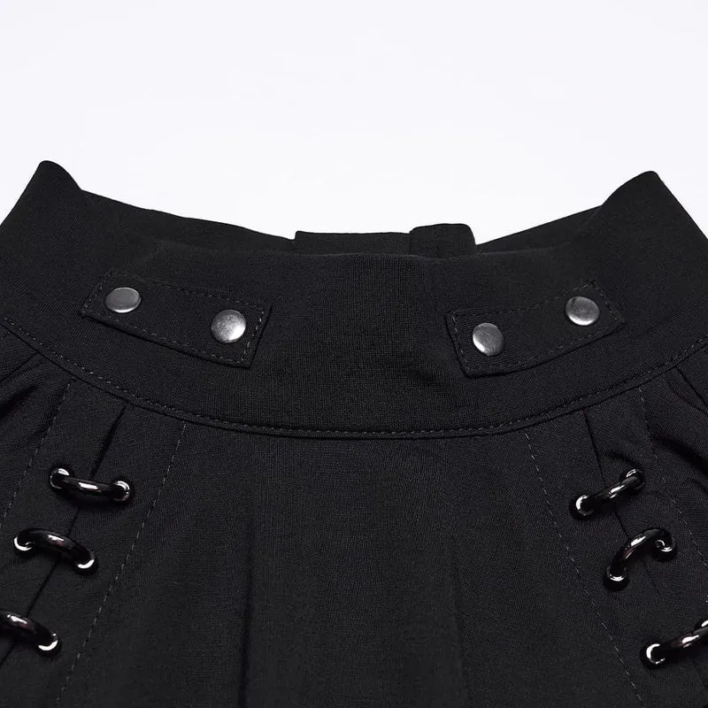 Punk-Herren-T-Shirt mit D-Ringen, Mesh-Einsätzen und kurzen Ärmeln