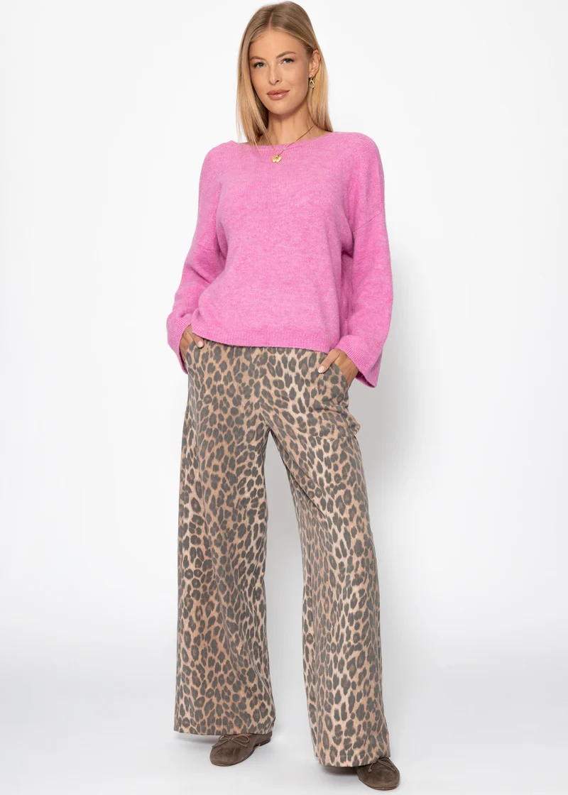 Pullover mit tiefem Rückenausschnitt - pink