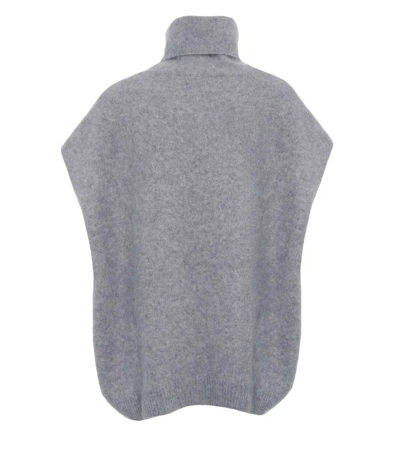 Poncho con collo alto