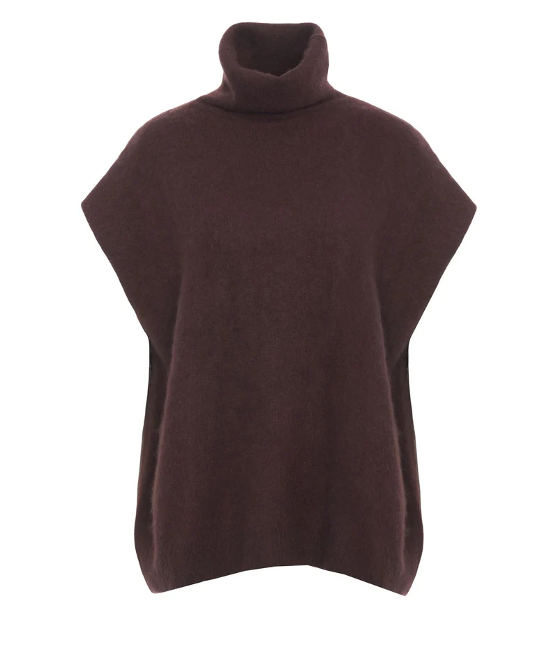 Poncho con collo alto