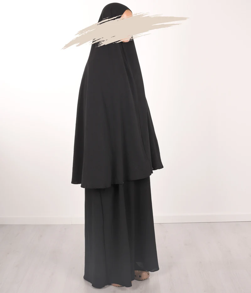Klassischer, angesagter Khimar Waraqa – Schwarz