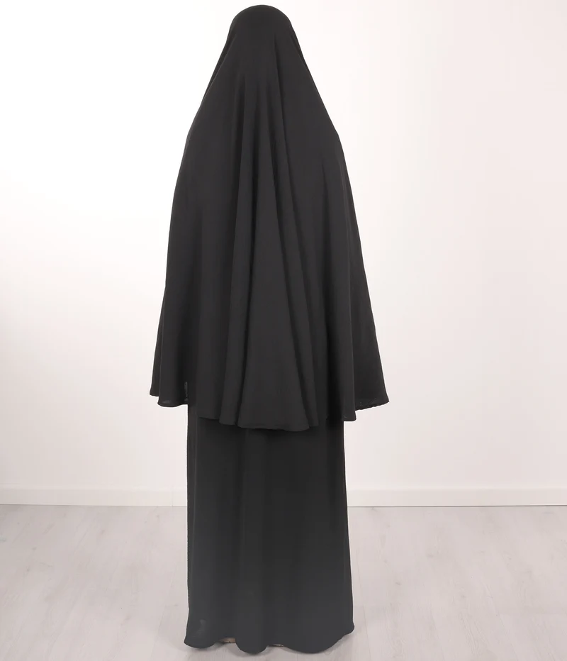 Klassischer, angesagter Khimar Waraqa – Schwarz