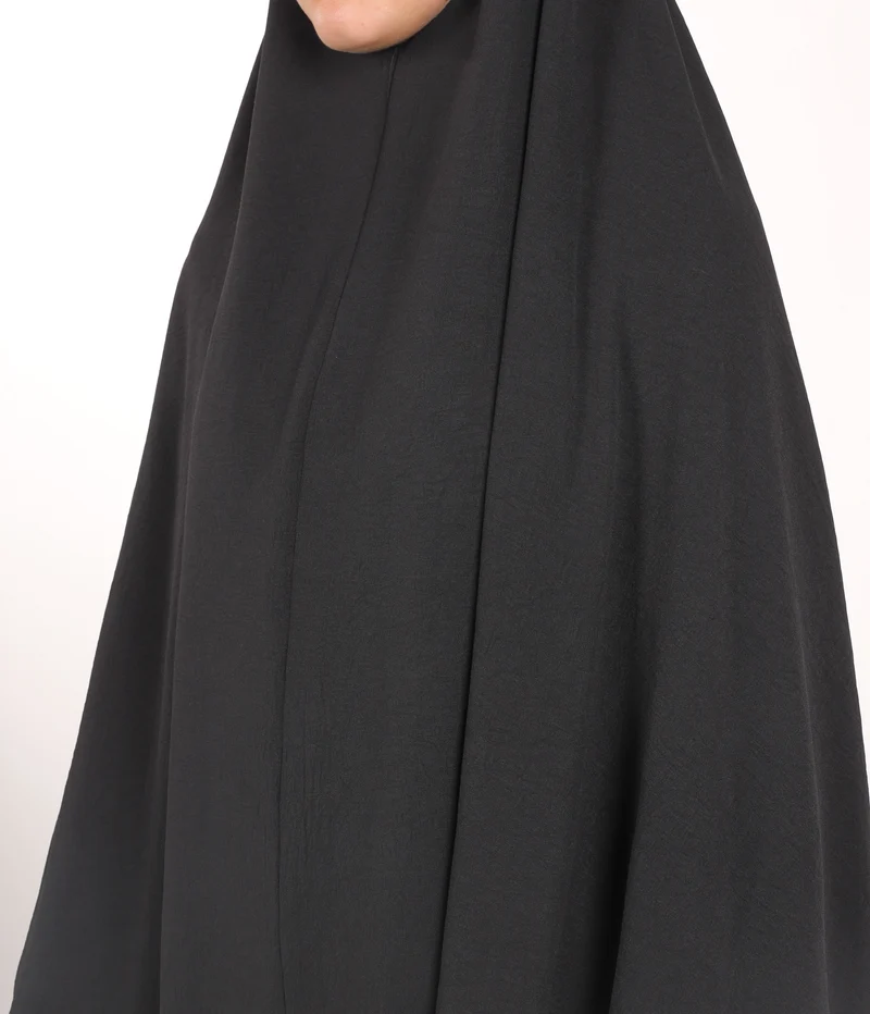 Klassischer, angesagter Khimar Waraqa – Schwarz