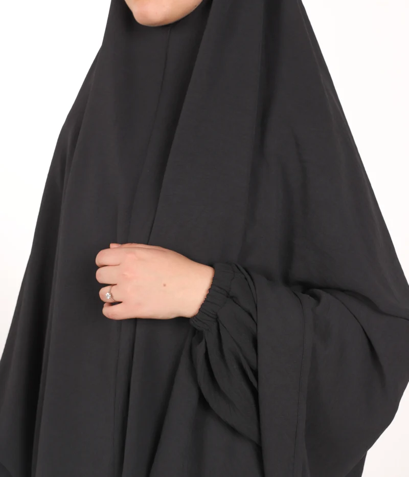 Klassischer, angesagter Khimar Waraqa – Schwarz