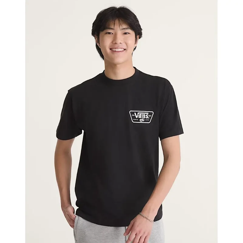 Vans Herren Baumwoll-T-Shirt Schwarz Rundhals