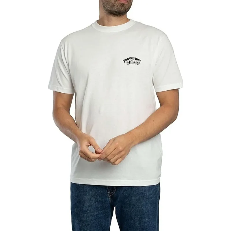 Vans Herren Baumwoll-T-Shirt Weiß Rundhals