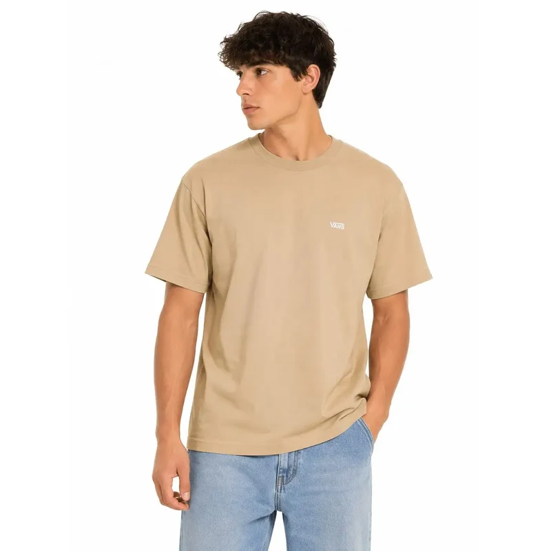 Vans Herren Baumwoll-T-Shirt Beige Rundhalsausschnitt