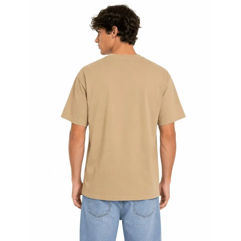 Vans Herren Baumwoll-T-Shirt Beige Rundhalsausschnitt
