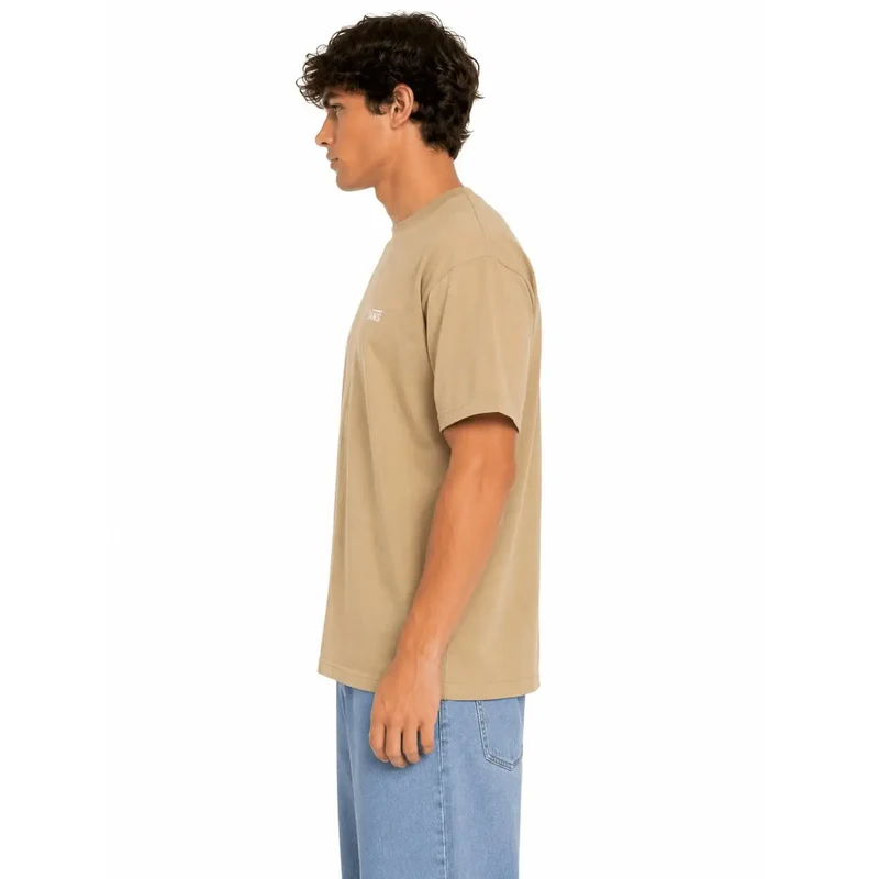 Vans Herren Baumwoll-T-Shirt Beige Rundhalsausschnitt