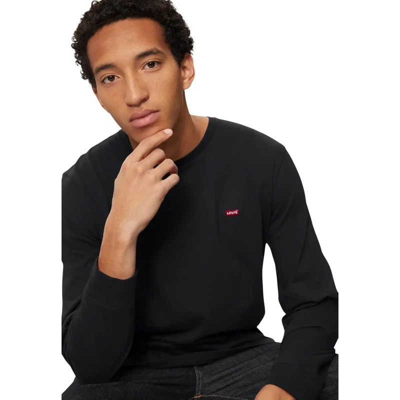 Levis Herren Schwarzes Baumwoll-Original-T-Shirt