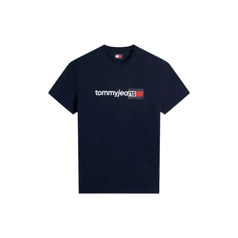 Tommy Hilfiger Herren T-Shirt aus blauer Bio-Baumwolle