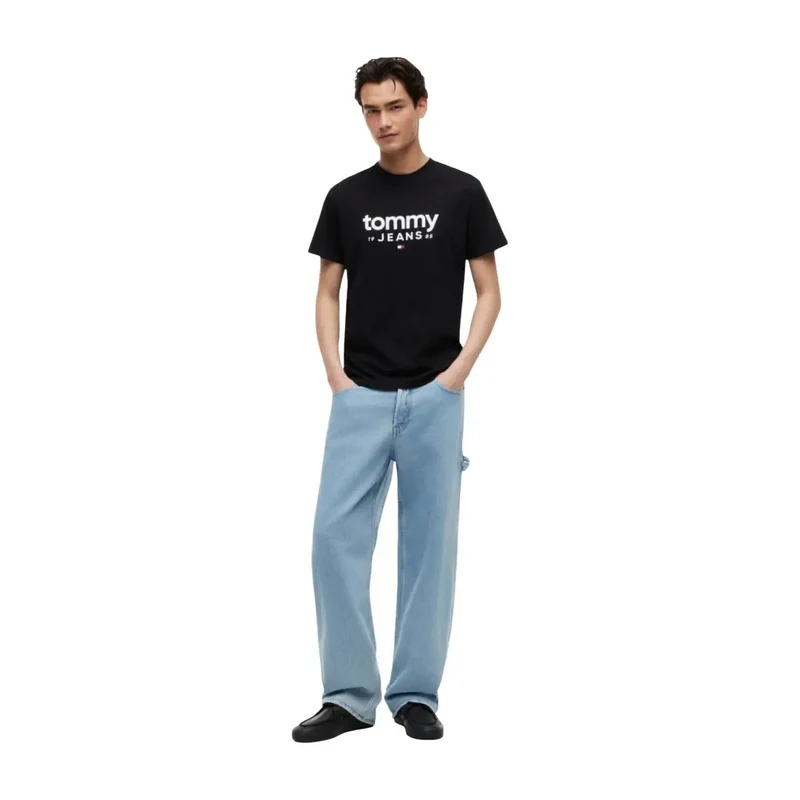 Tommy Hilfiger Schwarzes T-Shirt für Herren aus Bio-Baumwolle