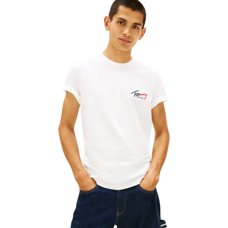 Tommy Hilfiger Weißes T-Shirt aus Bio-Baumwolle für Herren