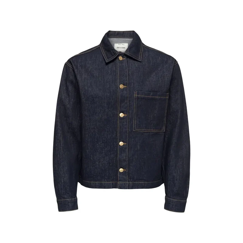 Only And Sons Herren-Jeansjacke, blau, Baumwolle, klassisch
