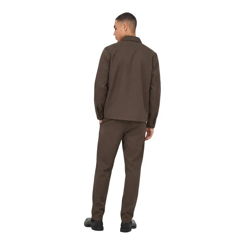 Only And Sons Herren-Overshirt, braun, normale Passform